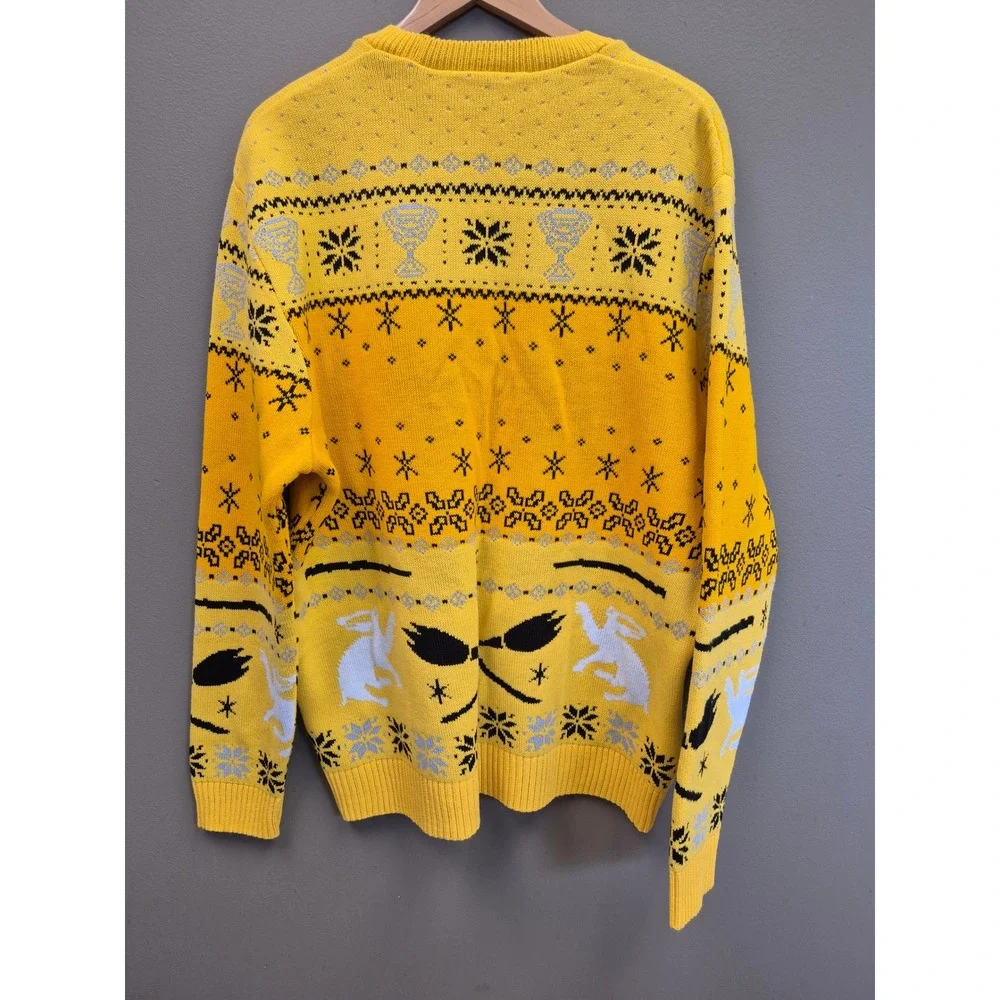 Harry Potter 3XL Hufflepuff House Crest Sweater Yellow Black Knit XXXL